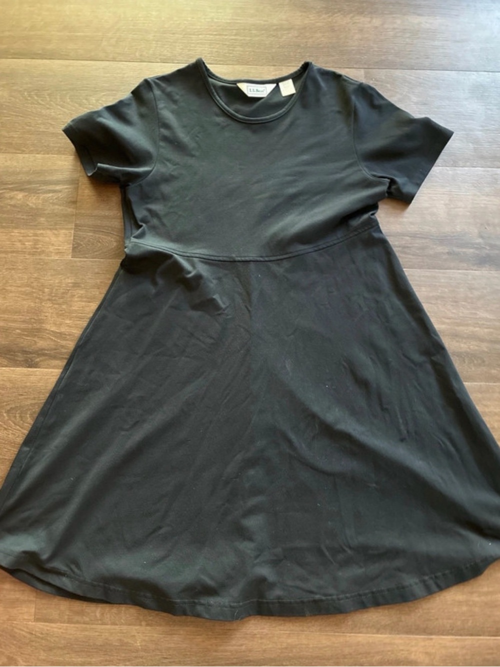 Vintage L.L. Bean Black Short-Sleeve A-Line Dress